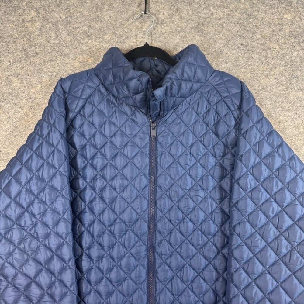 Athleta Navy Blue Quilted Whisper Featherless Jacket Full Zip Coat Performance - Picture 4 of 14